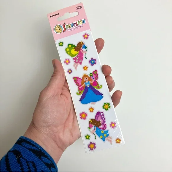 Vintage Sandylion Sticker Shimmers Fairies & Pismatic Figure Ice Skating SEALED - Picture 4 of 11